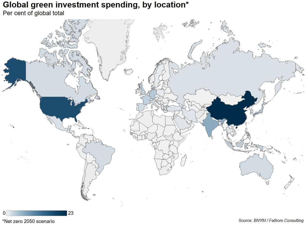 Spending required to reach net zero by 2050