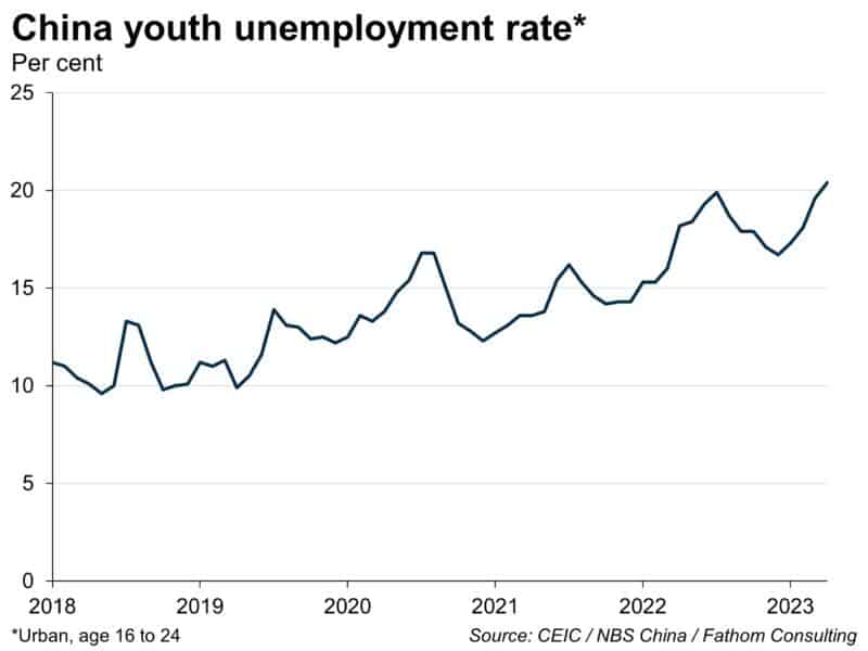 China’s youth unemployment rate at 20.4% - Fathom Consulting