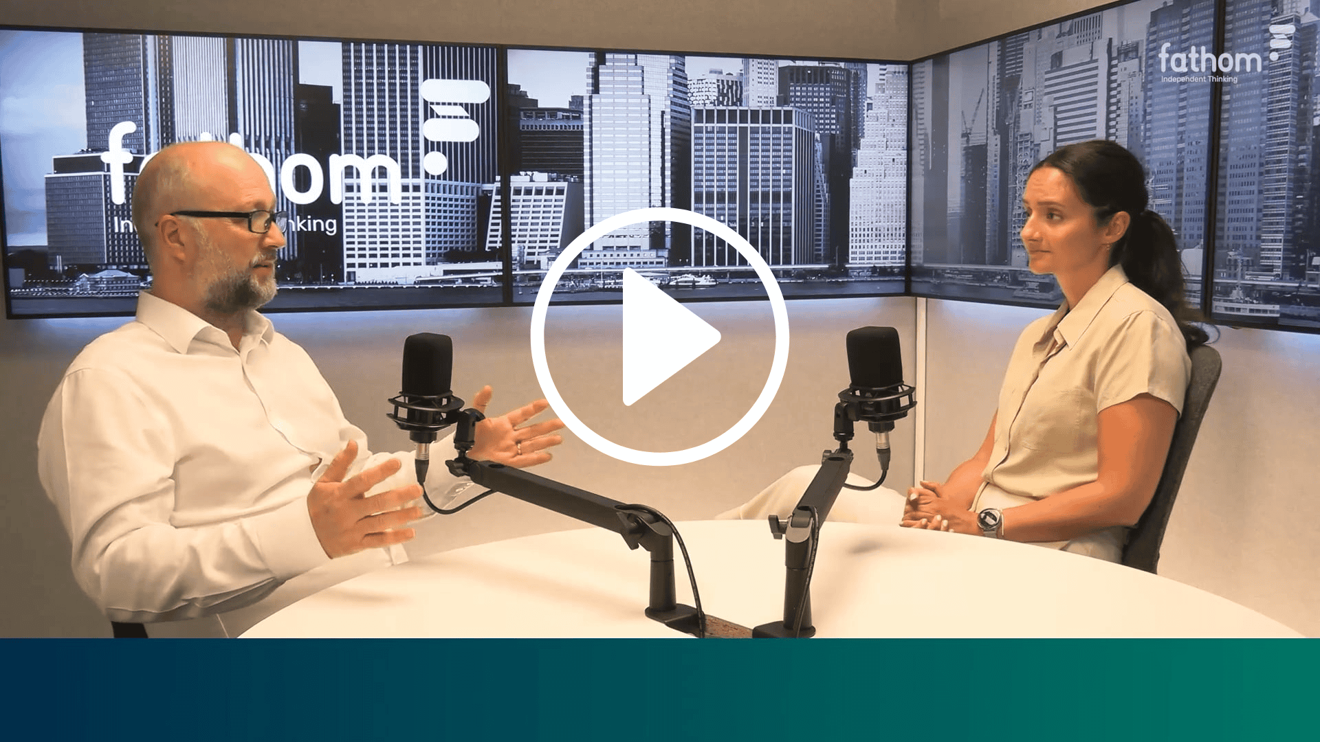 Still from a video in which Erik Britton and Joanne Laporte discuss a macroeconomic scenario involving the Strait of Hormuz